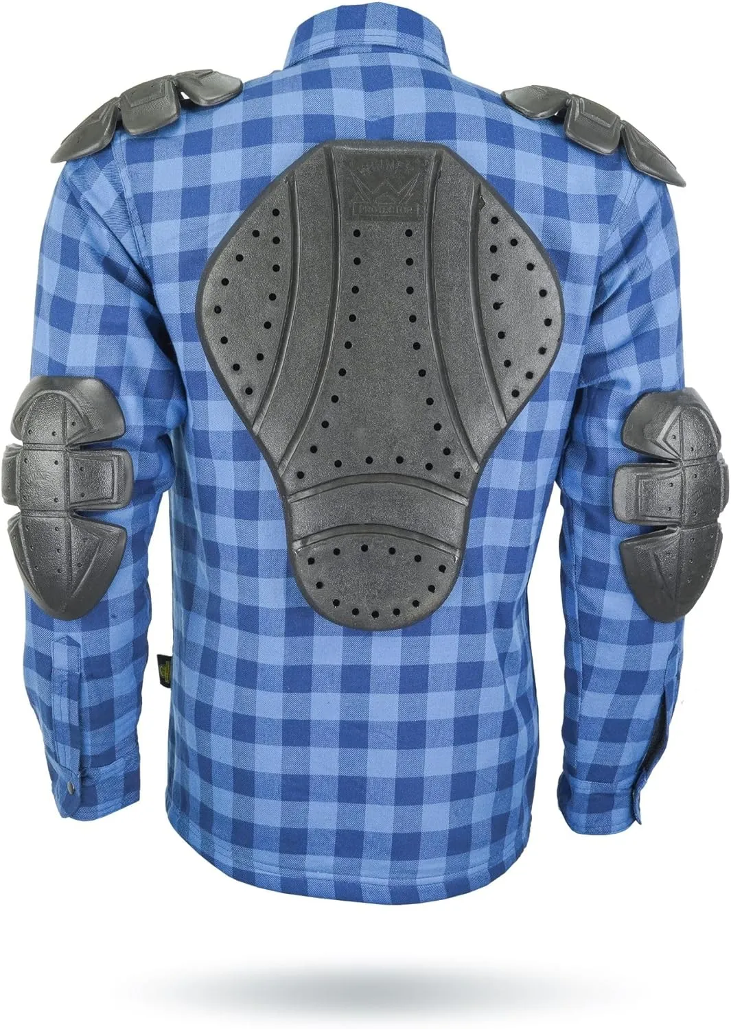 Motorcycle Shirts for Men with Protective Armor, Reinforced with Aramid Fiber (Checkered Flannel & Twill Fabric)