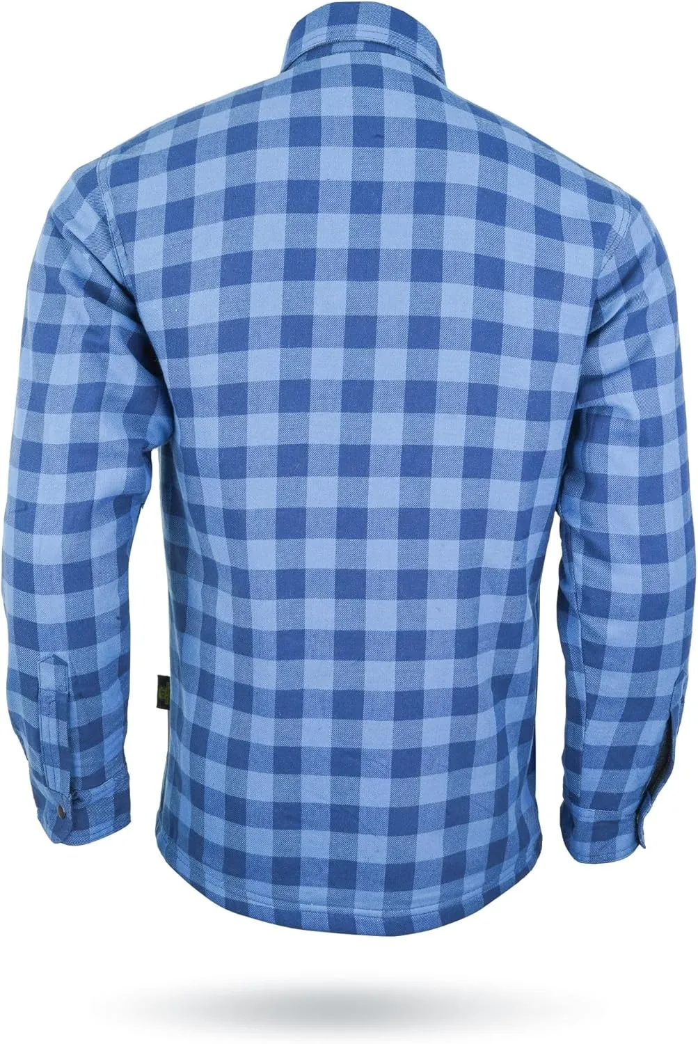 Motorcycle Shirts for Men with Protective Armor, Reinforced with Aramid Fiber (Checkered Flannel & Twill Fabric)