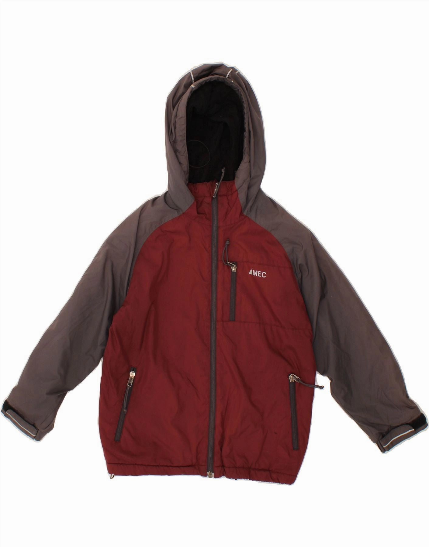 festival Seamless Integration MOUNTAIN EQUIPMENT Boys Windbreaker Jacket 7-8 Years Maroon Colourblock