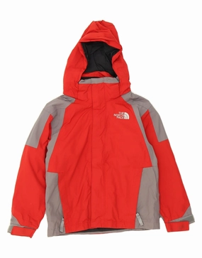 DropShoulder Fade Resistant Dye THE NORTH FACE Boys Windbreaker Jacket 7-8 Years Small Red Colourblock