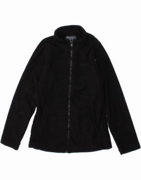 MOUNTAIN WAREHOUSE Boys Fleece Jacket 11-12 Years Black Polyester Cozy Interior floral