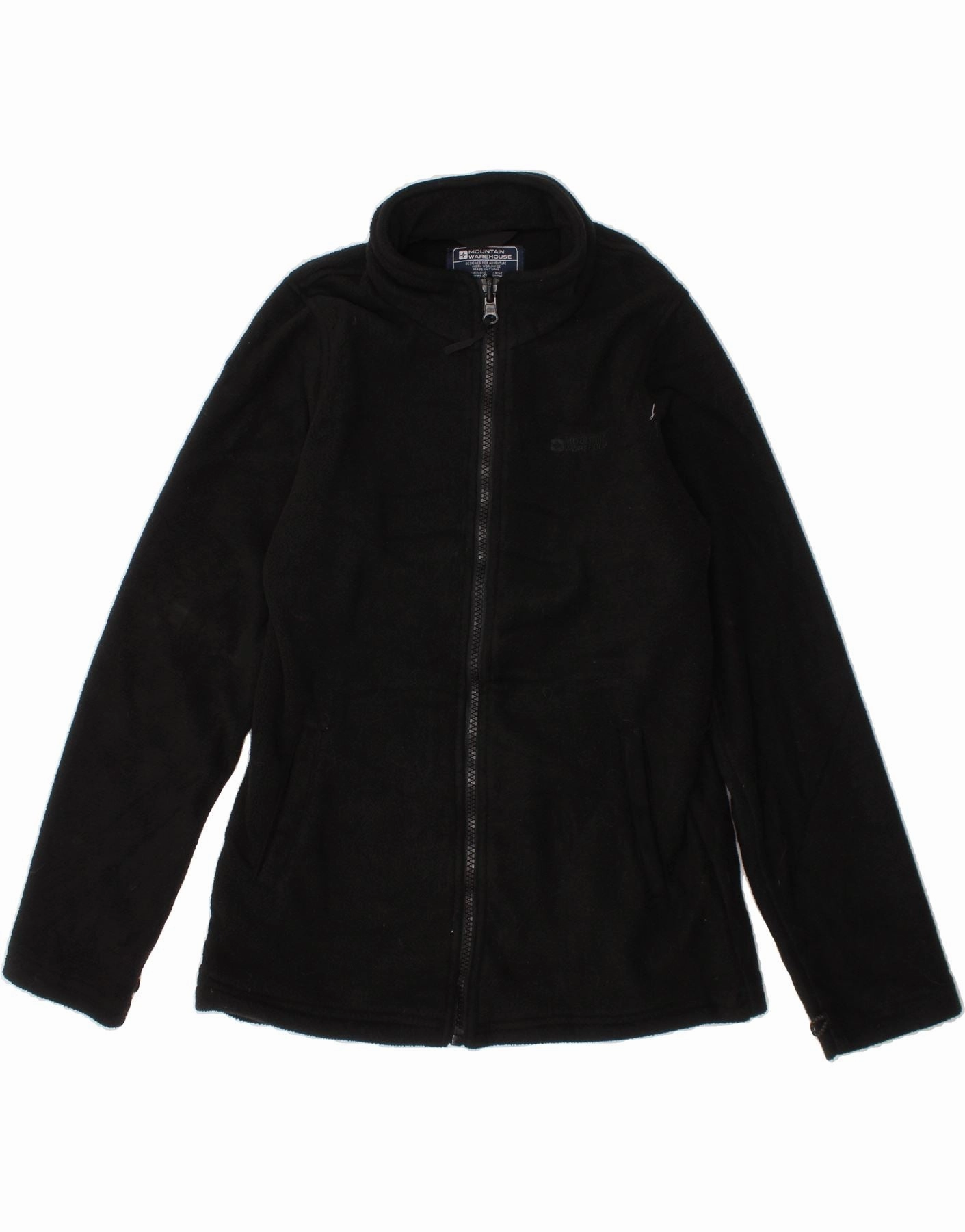 MOUNTAIN WAREHOUSE Boys Fleece Jacket 11-12 Years Black Polyester Cozy Interior floral