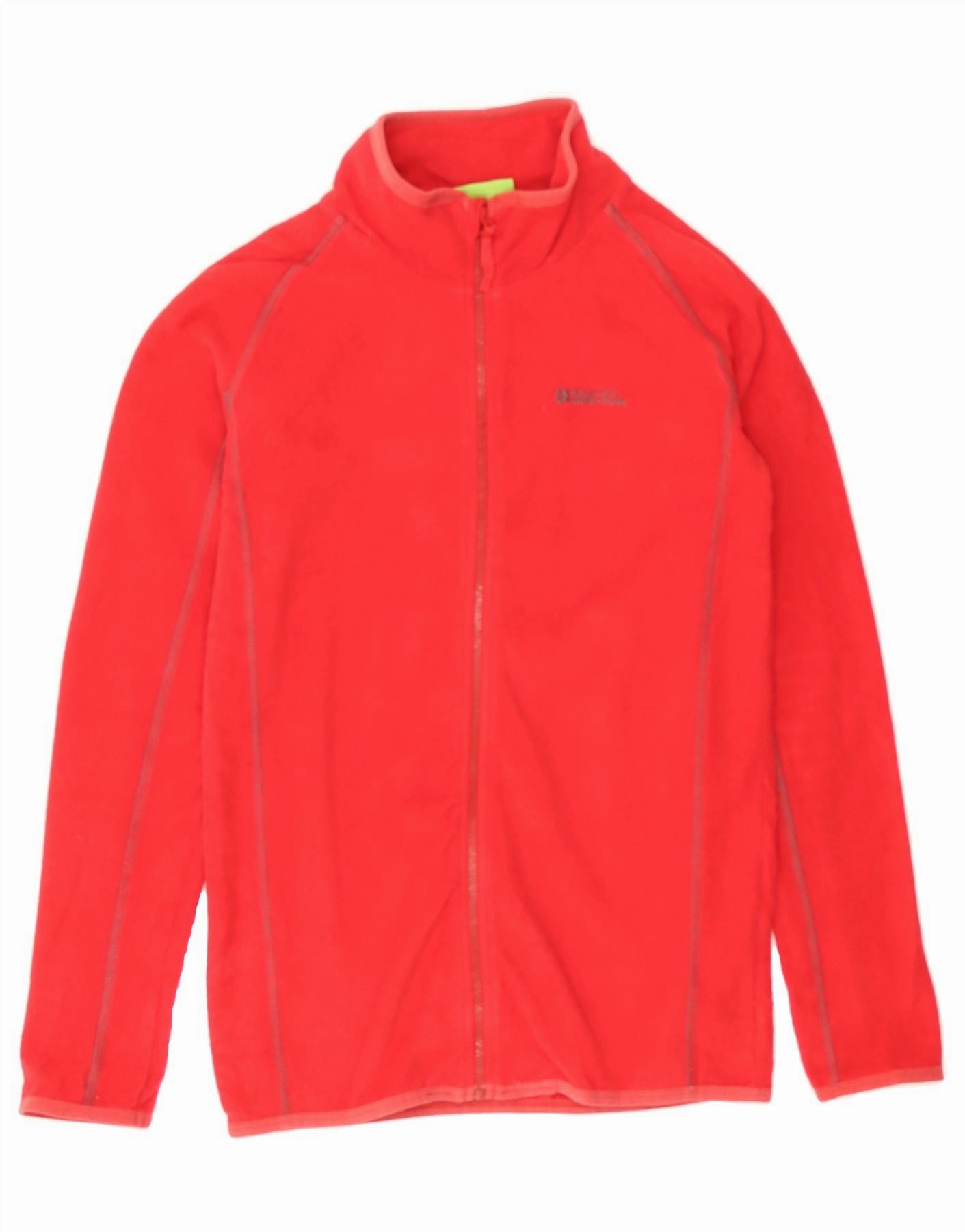 MOUNTAIN WAREHOUSE Boys Fleece Jacket 11-12 Years Red Polyester Chill Layer Hooded Version