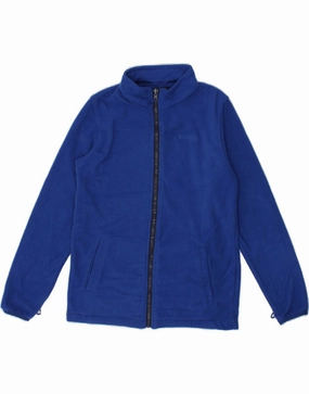 MOUNTAIN WAREHOUSE Boys Fleece Jacket 12-13 Years Blue Polyester Layer Focus Leather