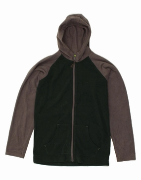 MOUNTAIN WAREHOUSE Boys Hooded Fleece Jacket 12-13 Years Green Colourblock Account Anti Static Finish