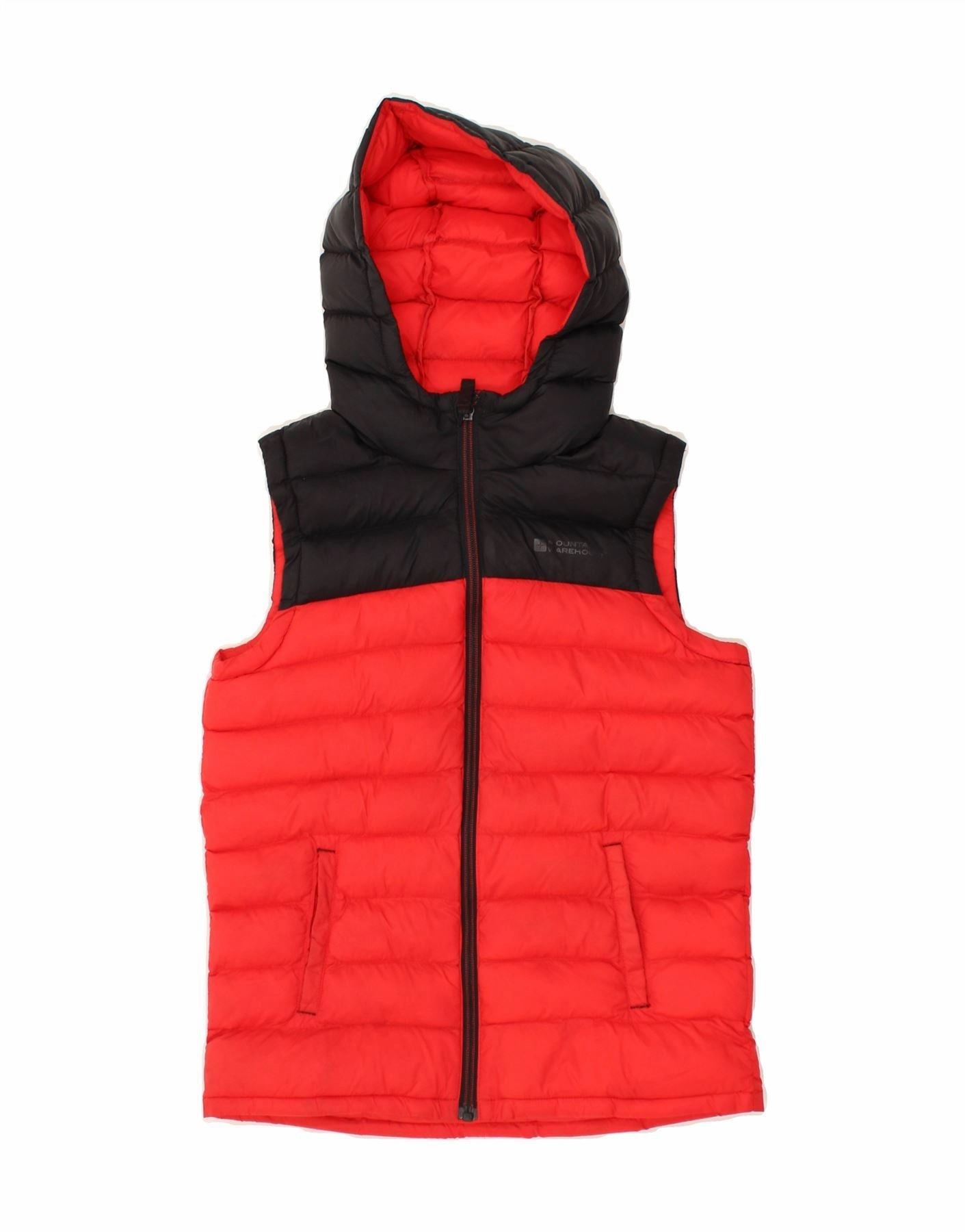 Confidence booster MOUNTAIN WAREHOUSE Boys Hooded Padded Gilet 9-10 Years Red Colourblock