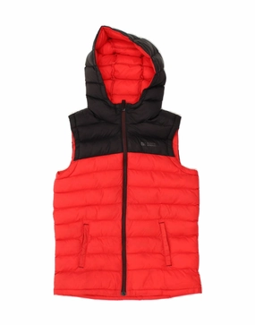 Confidence booster MOUNTAIN WAREHOUSE Boys Hooded Padded Gilet 9-10 Years Red Colourblock