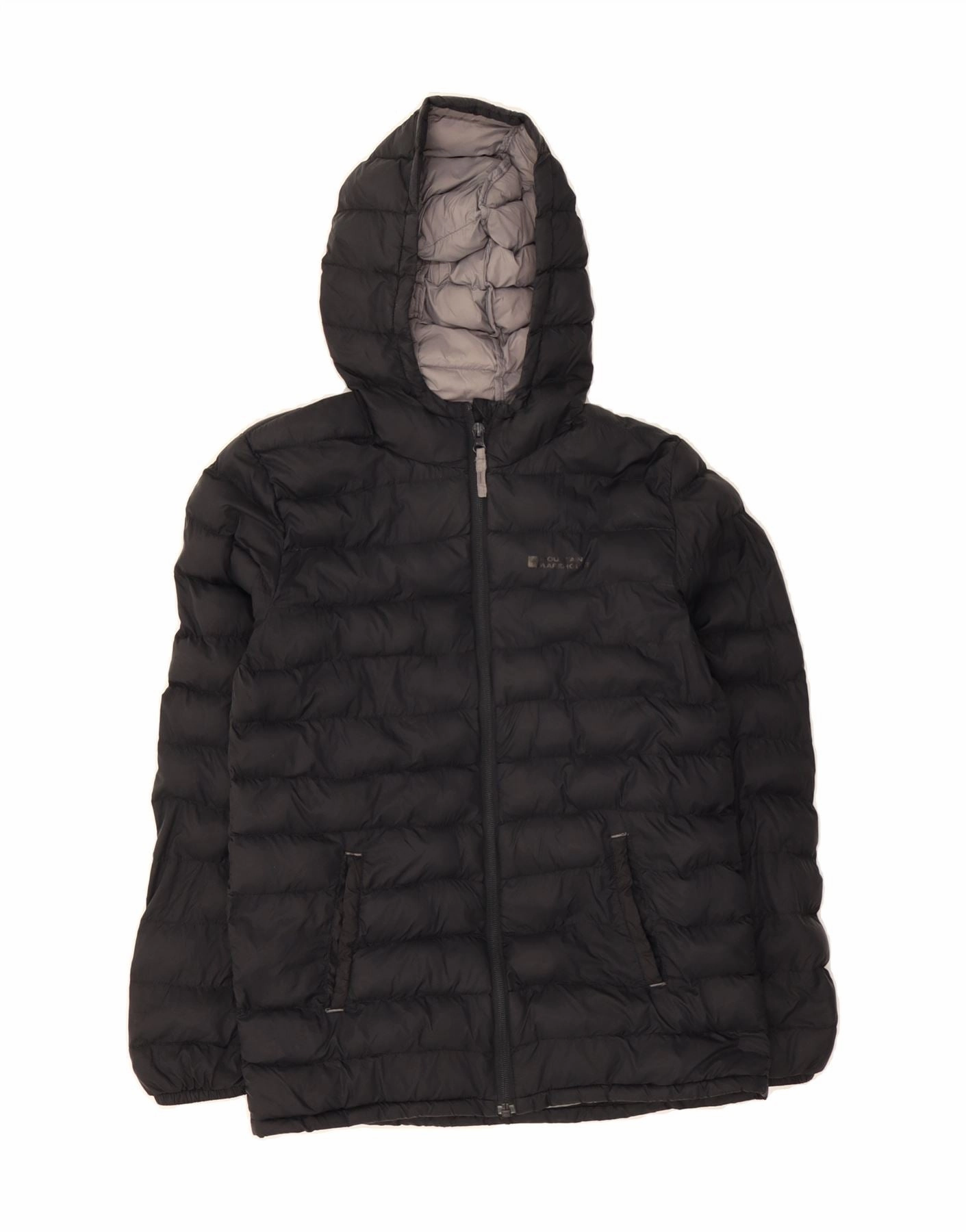 AntiStatic Lining Fashion Shield MOUNTAIN WAREHOUSE Boys Hooded Padded Jacket 11-12 Years Black Nylon