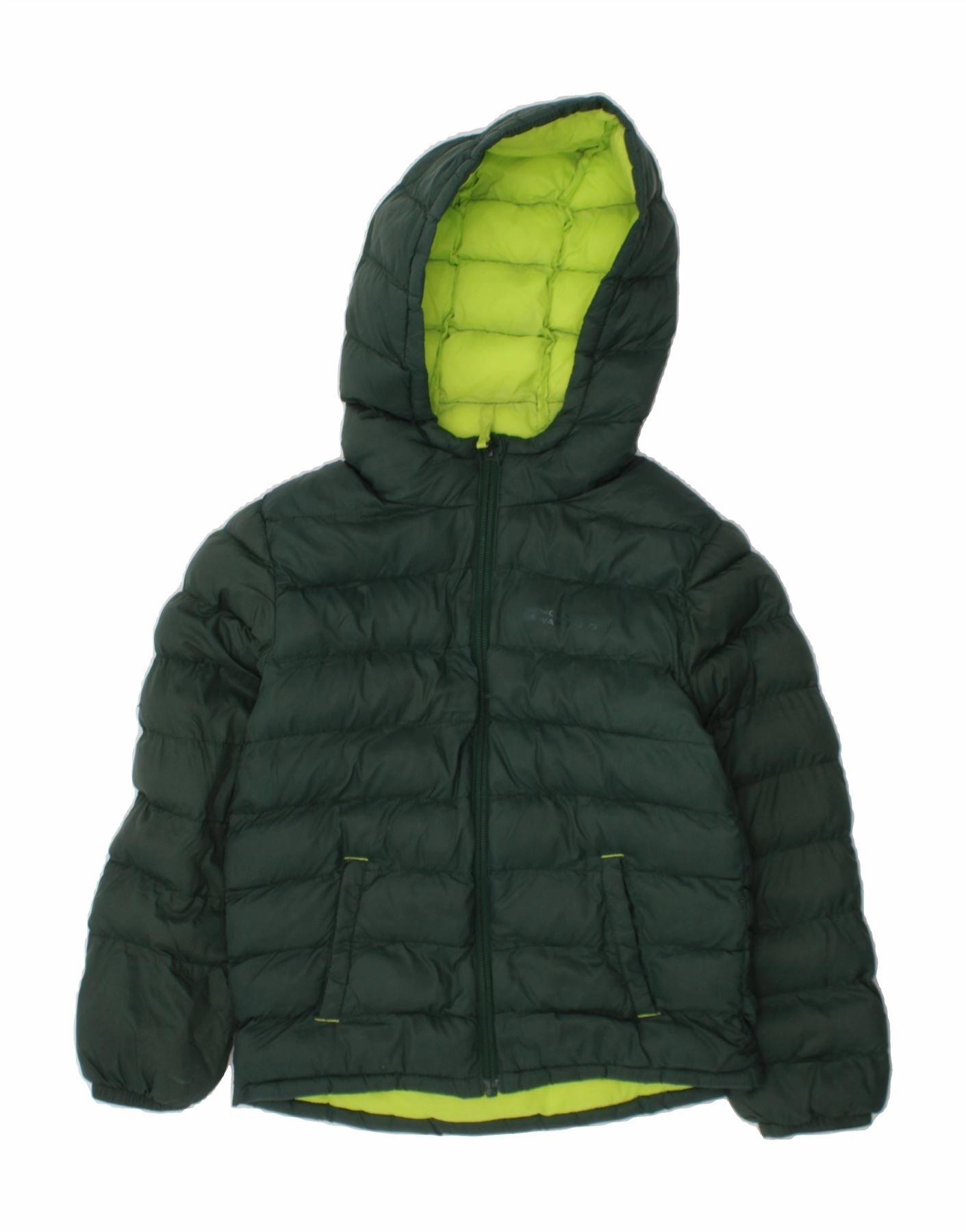 All Day Use MOUNTAIN WAREHOUSE Boys Hooded Padded Jacket 3-4 Years Green Nylon