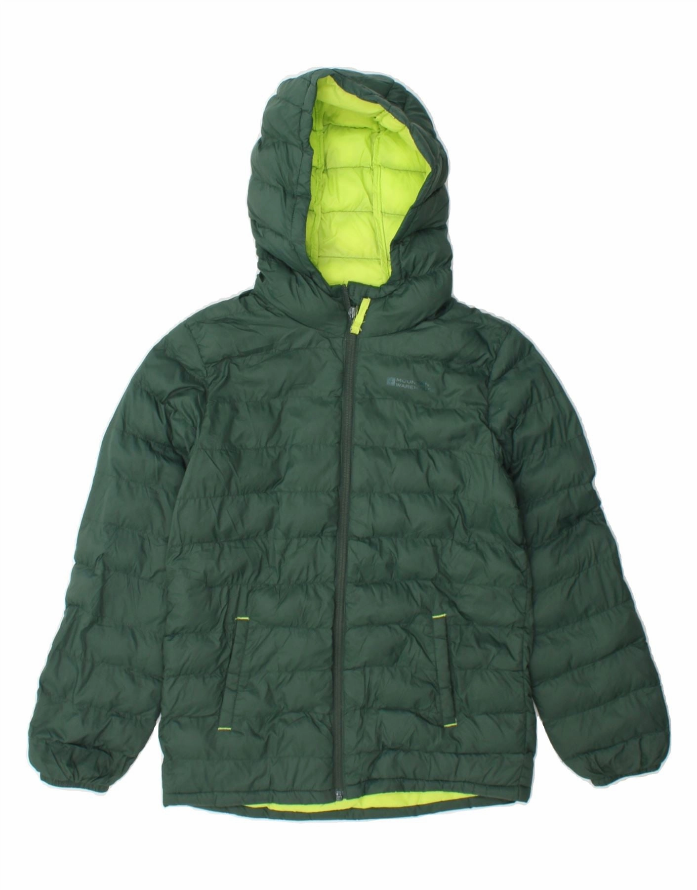 MOUNTAIN WAREHOUSE Boys Hooded Padded Jacket 9-10 Years Green Polyester fitted fit