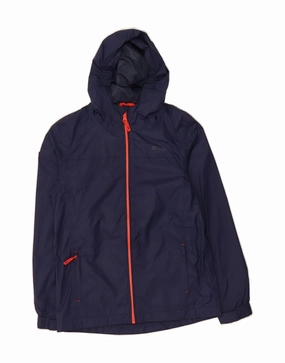 Bohemian MOUNTAIN WAREHOUSE Boys Hooded Rain Jacket 11-12 Years Navy Blue Nylon