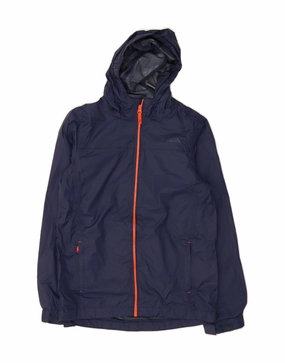MOUNTAIN WAREHOUSE Boys Hooded Rain Jacket 12-13 Years Navy Blue Nylon Demonstrate