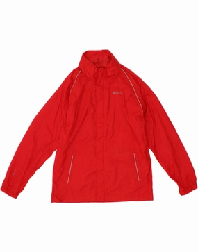 MOUNTAIN WAREHOUSE Boys Hooded Rain Jacket 12-13 Years Red Nylon Chic Style