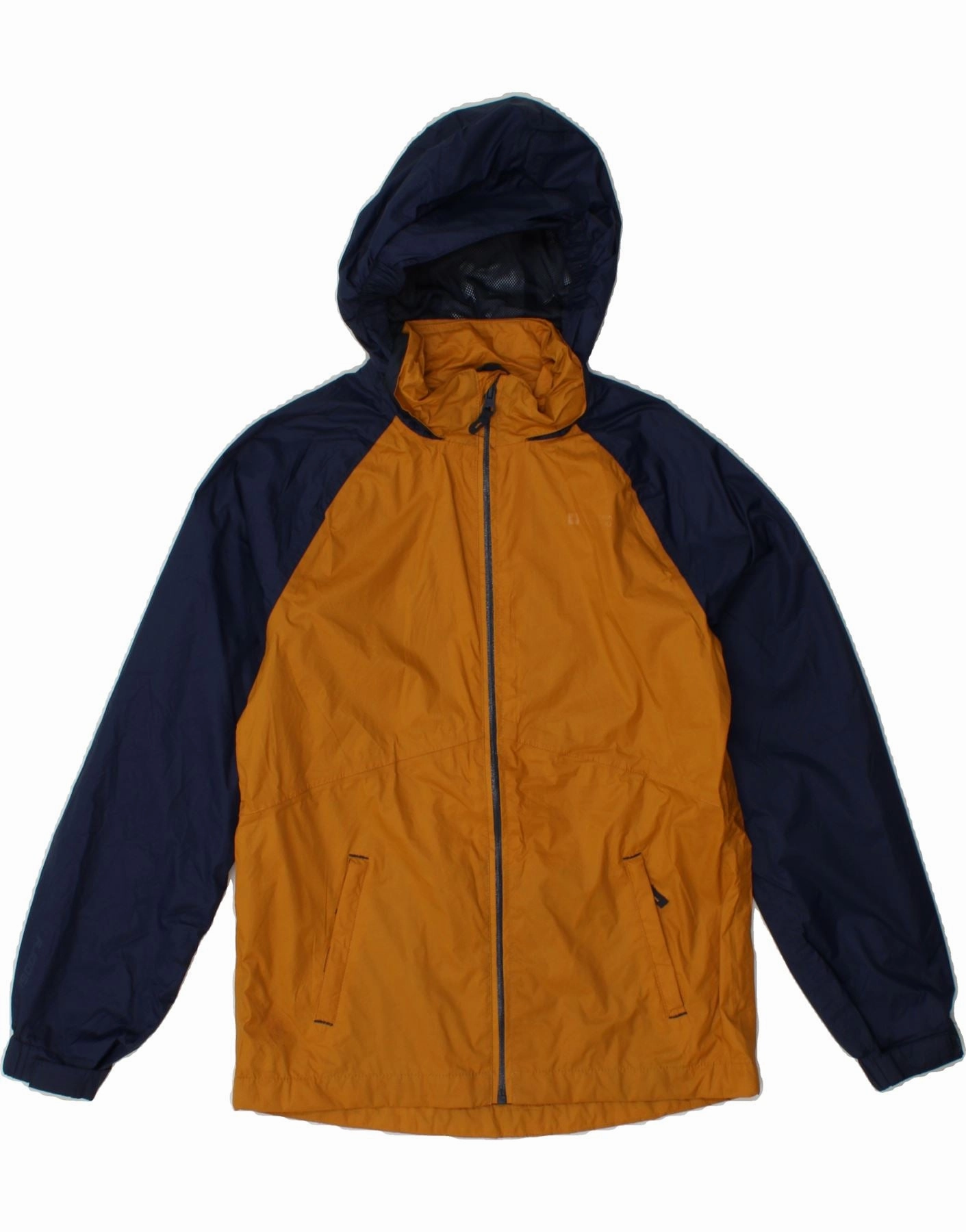 clearance MOUNTAIN WAREHOUSE Boys Hooded Rain Jacket 13-14 Years Brown Colourblock