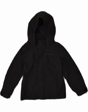 Cross Ventilation Channels MOUNTAIN WAREHOUSE Boys Hooded Rain Jacket 5-6 Years Black Polyester