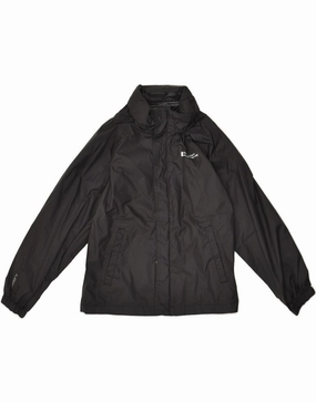 MOUNTAIN WAREHOUSE Boys Hooded Rain Jacket 7-8 Years Black Nylon Forgiveness