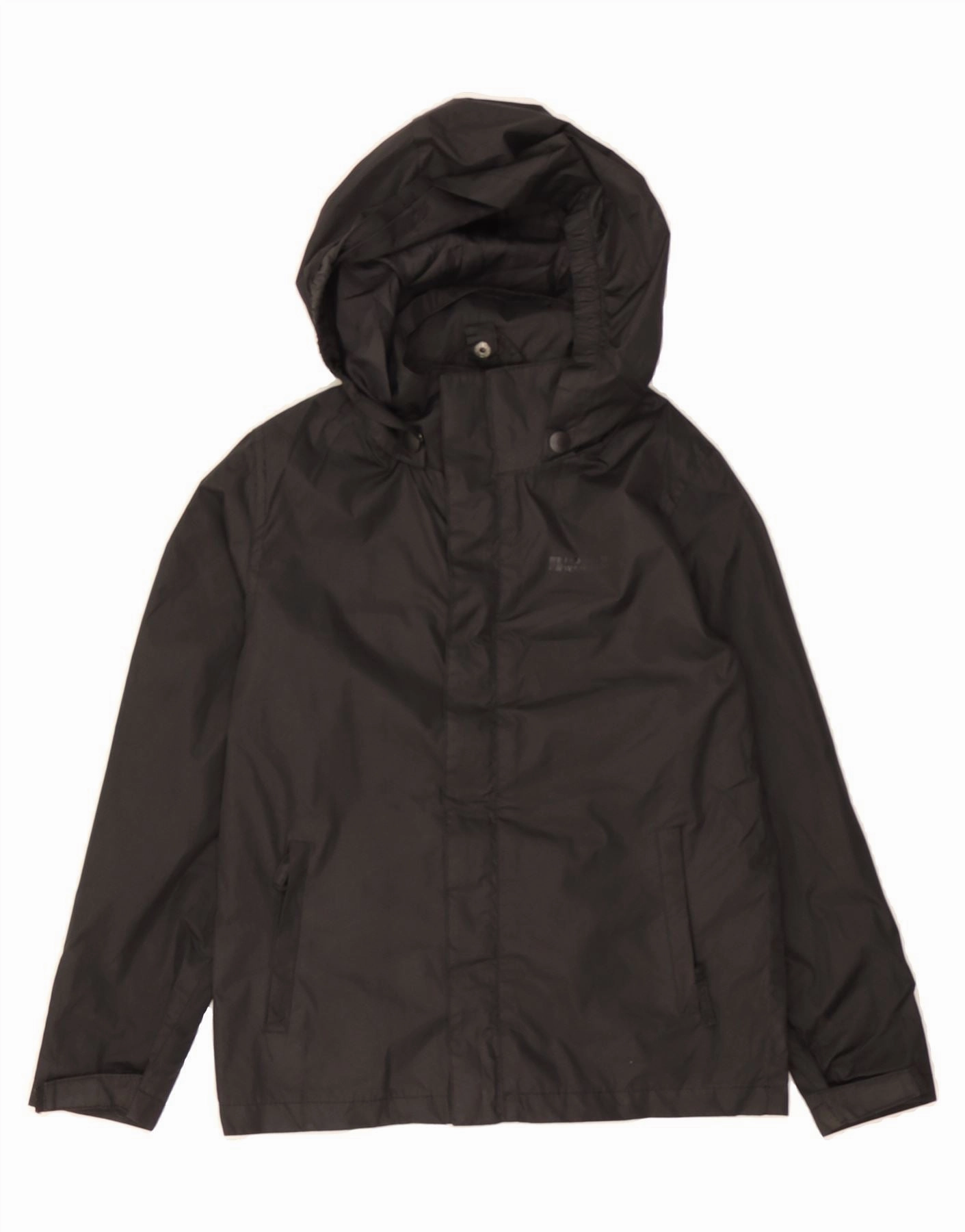 MOUNTAIN WAREHOUSE Boys Hooded Rain Jacket 7-8 Years Black Nylon Alternative
