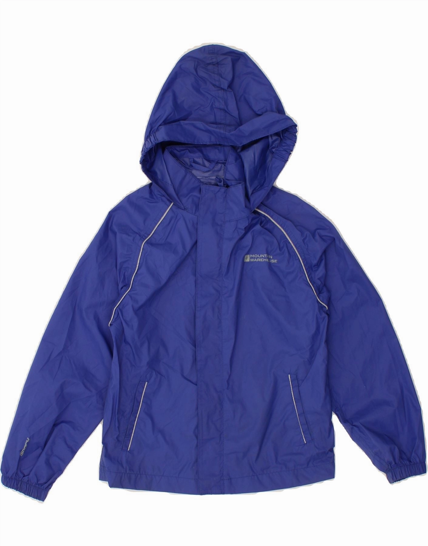 waiters MOUNTAIN WAREHOUSE Boys Hooded Rain Jacket 7-8 Years Blue Nylon