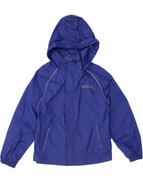 waiters MOUNTAIN WAREHOUSE Boys Hooded Rain Jacket 7-8 Years Blue Nylon