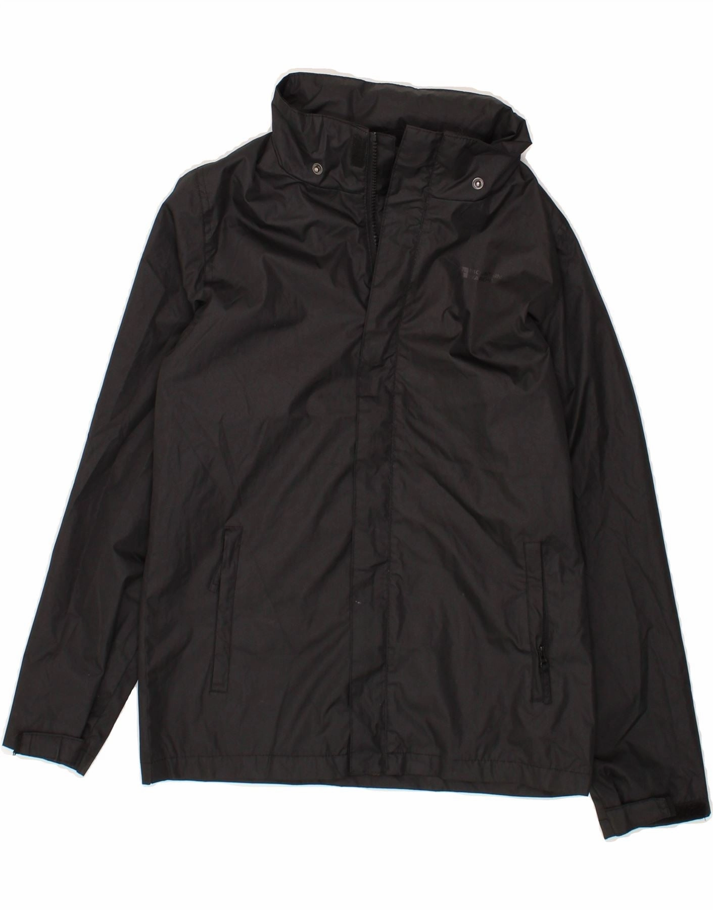 MOUNTAIN WAREHOUSE Boys Hooded Windbreaker Jacket 11-12 Years Black Fashion Comfort