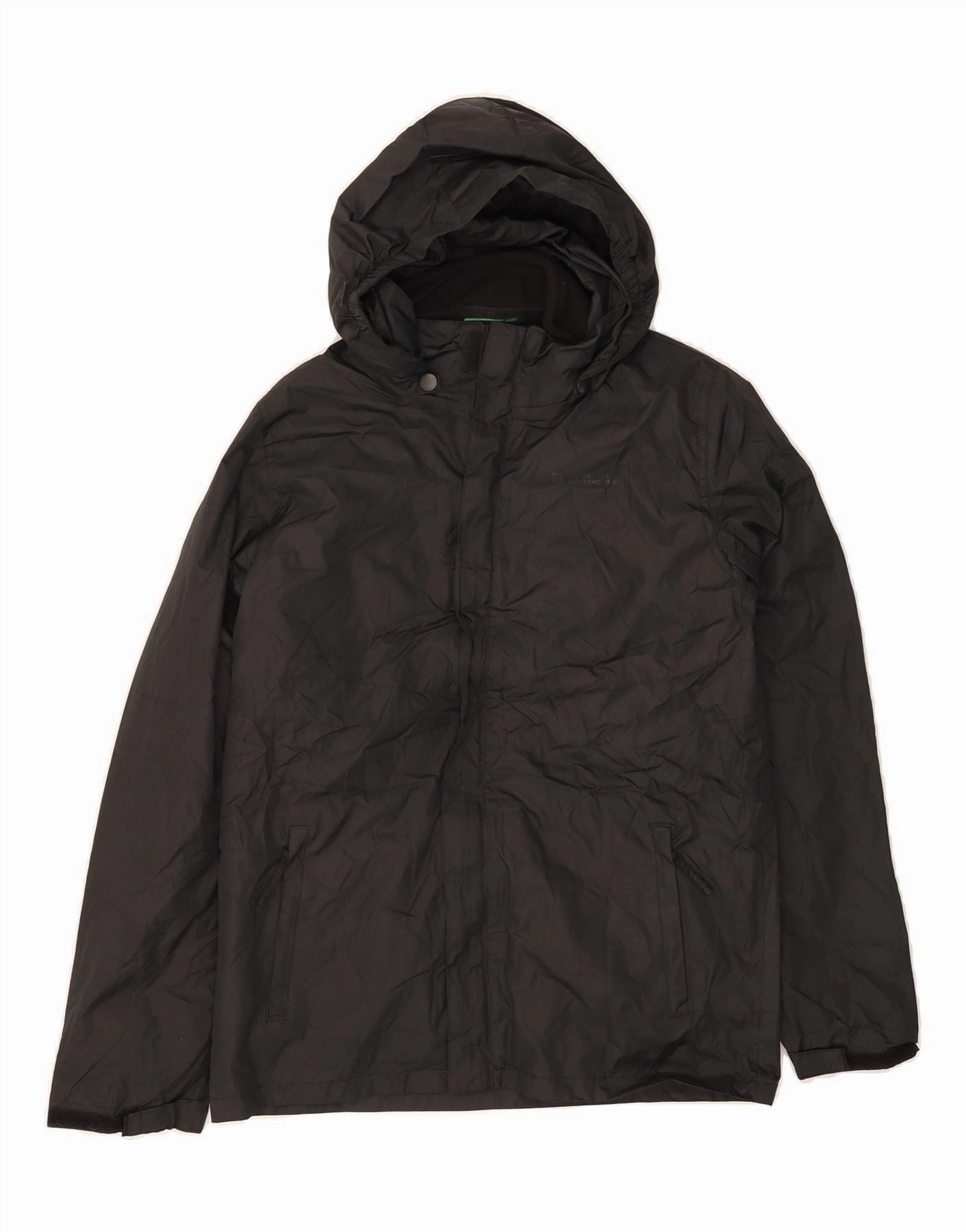 MOUNTAIN WAREHOUSE Boys Hooded Windbreaker Jacket 12-13 Years Black Water Repel Stylish Design