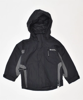 MOUNTAIN WAREHOUSE Boys Hooded Windbreaker Jacket 2-3 Years Black Nylon Quick Release Buckles Layered