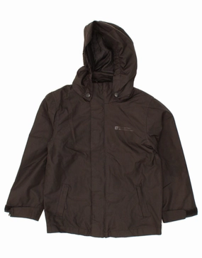 MOUNTAIN WAREHOUSE Boys Hooded Windbreaker Jacket 5-6 Years Black Nylon Outdoor Explorer Storage