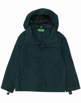 MOUNTAIN WAREHOUSE Boys Hooded Windbreaker Jacket 5-6 Years Green Practical Choice Structured Warmth