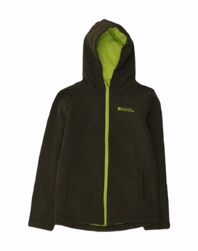 MOUNTAIN WAREHOUSE Boys Hooded Windbreaker Jacket 9-10 Years Khaki Tolerance Base-layer