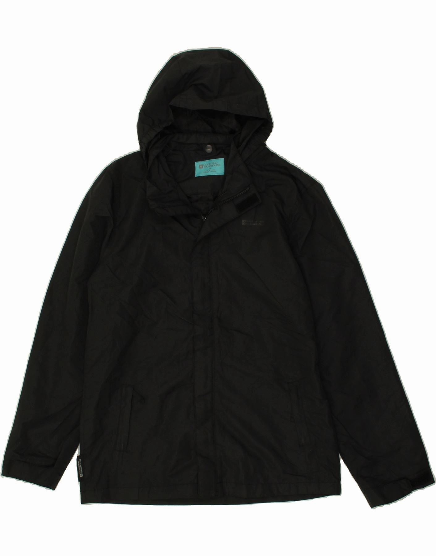 MOUNTAIN WAREHOUSE Boys Windbreaker Jacket 12-13 Years Black Polyester Awareness