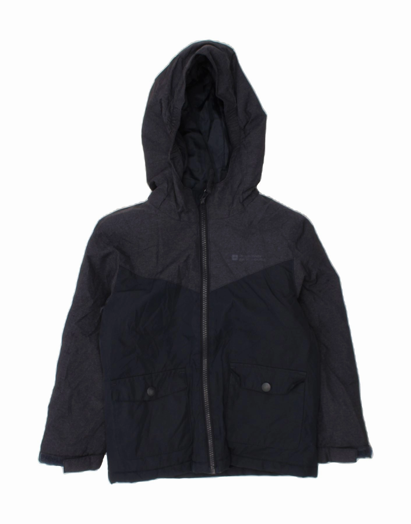 MOUNTAIN WAREHOUSE Boys Windbreaker Jacket 5-6 Years Navy Blue Colourblock Relaxed Cut Resistant Shell