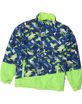MOUNTAIN WAREHOUSE Boys Windbreaker Jacket 9-10 Years Blue Geometric City Life Create