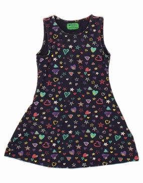 Night Out MOUNTAIN WAREHOUSE Girls Abstract Pattern Basic Dress 5-6 Years Navy Blue