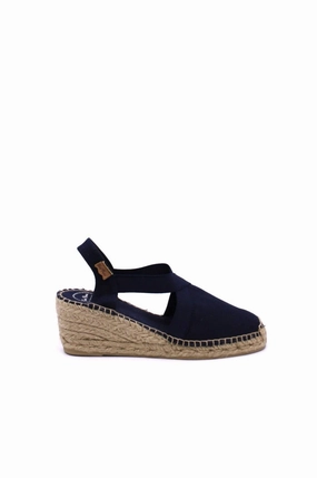 Women's Ter Wedge Espadrille In Navy Fringe Sole Bold Texture