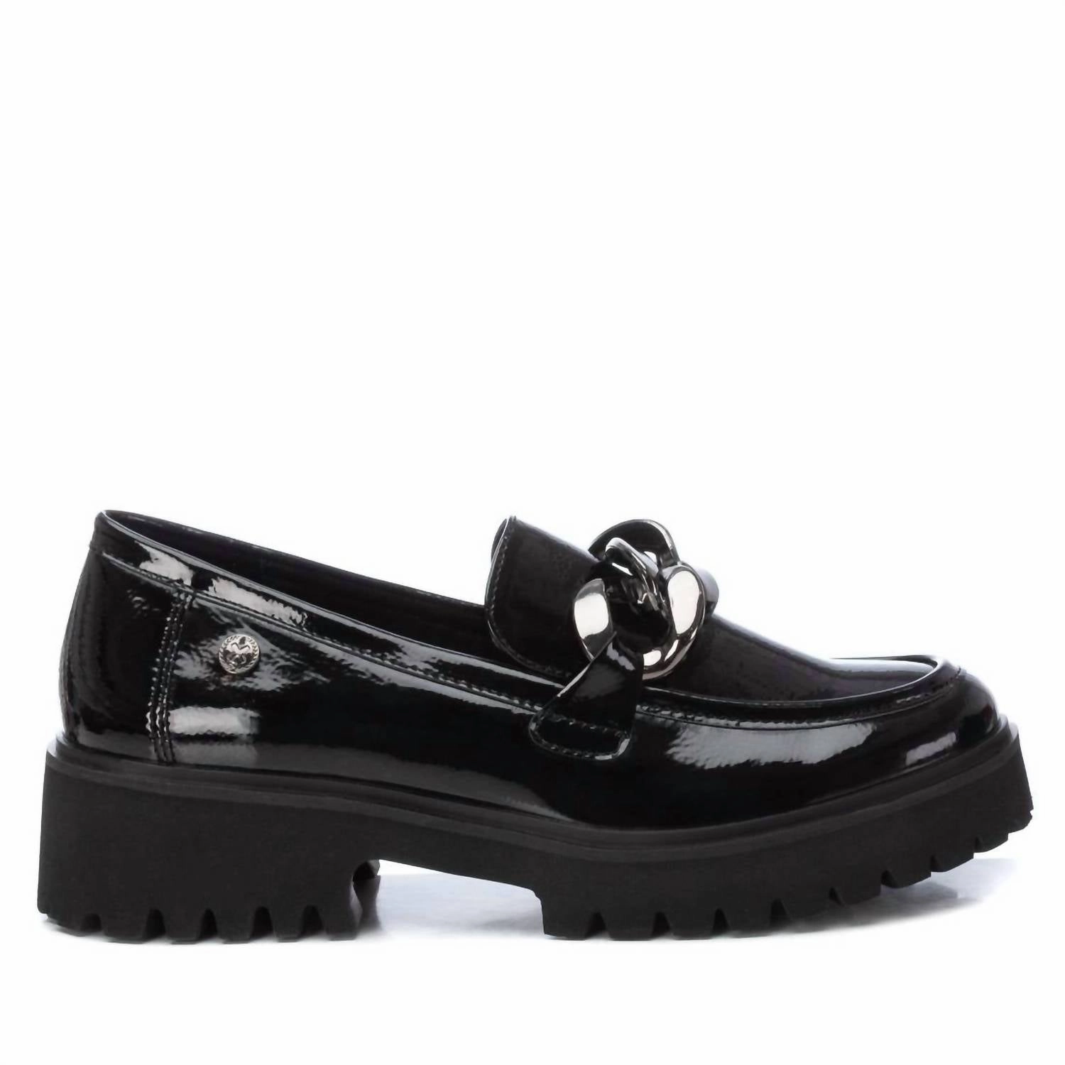 Flexible Steady Wear Women's Patent Leather Moccasins In Black