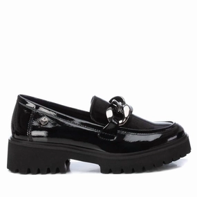 Flexible Steady Wear Women's Patent Leather Moccasins In Black
