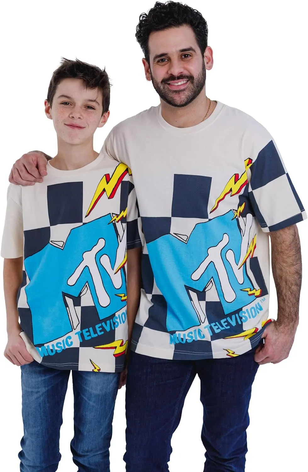 MTV Matching Family T-Shirt Checkered Logo Little Kid to Adult