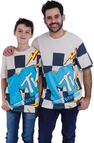 MTV Matching Family T-Shirt Checkered Logo Little Kid to Adult