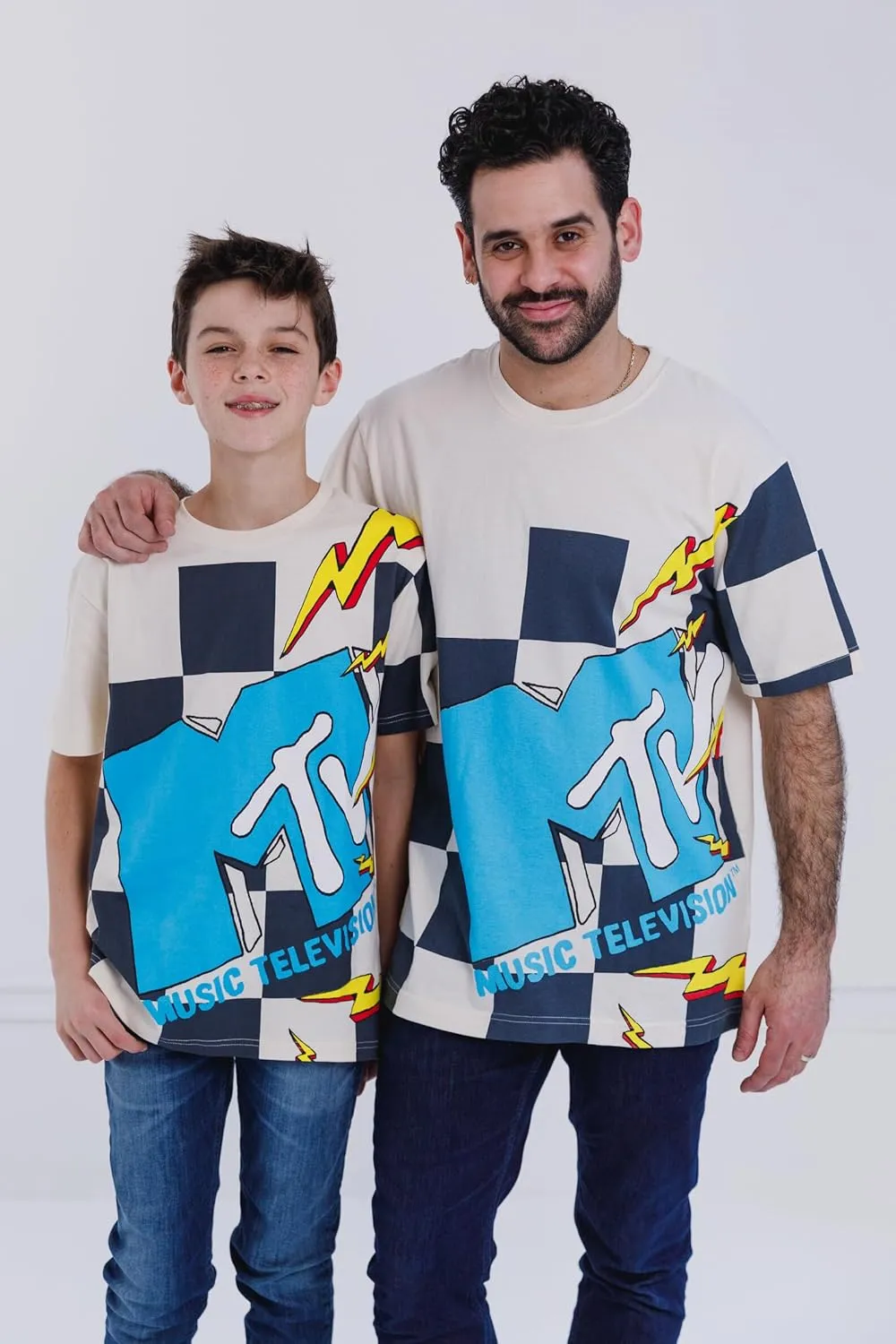 MTV Matching Family T-Shirt Checkered Logo Little Kid to Adult