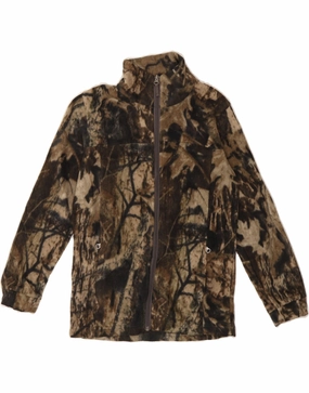 Cherish COLUMBIA Boys Fleece Jacket 10-11 Years Medium Brown Camouflage Polyester