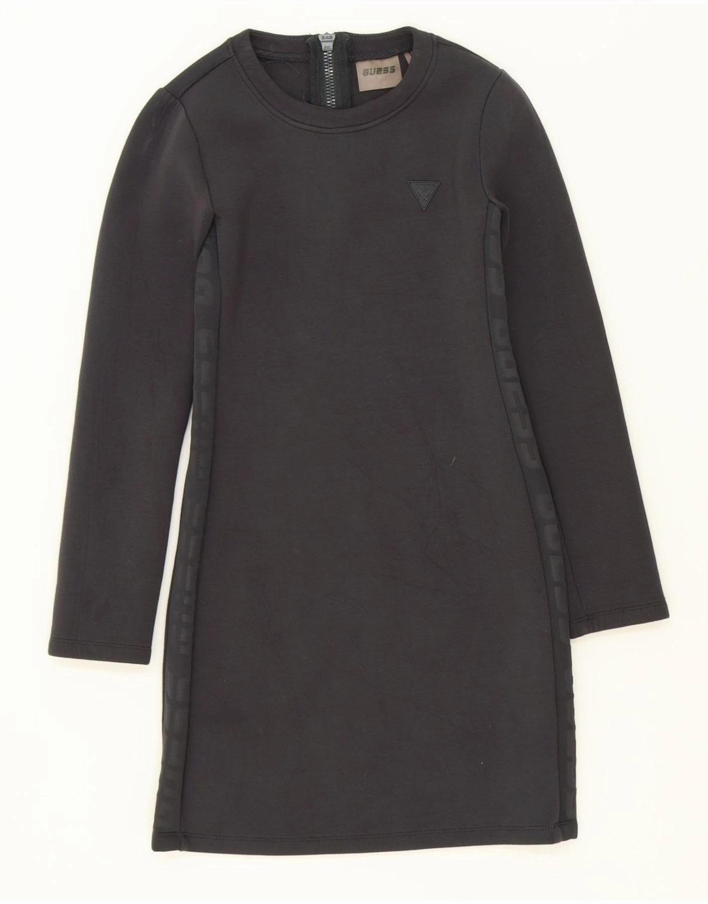 GUESS Girls Graphic Sweatshirt Jumper Dress 9-10 Years Black Cozy Comfort