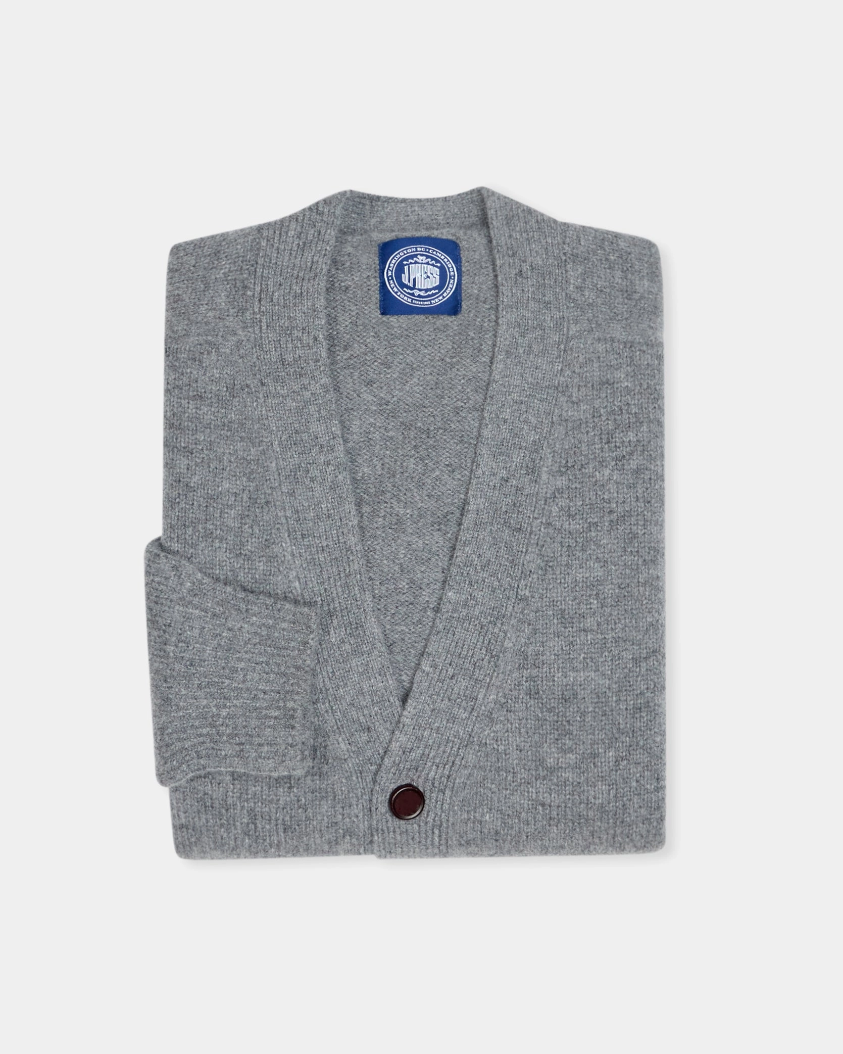 Heather Grey Lambswool Cardigan Sweater Soft Touch fuzzy texture