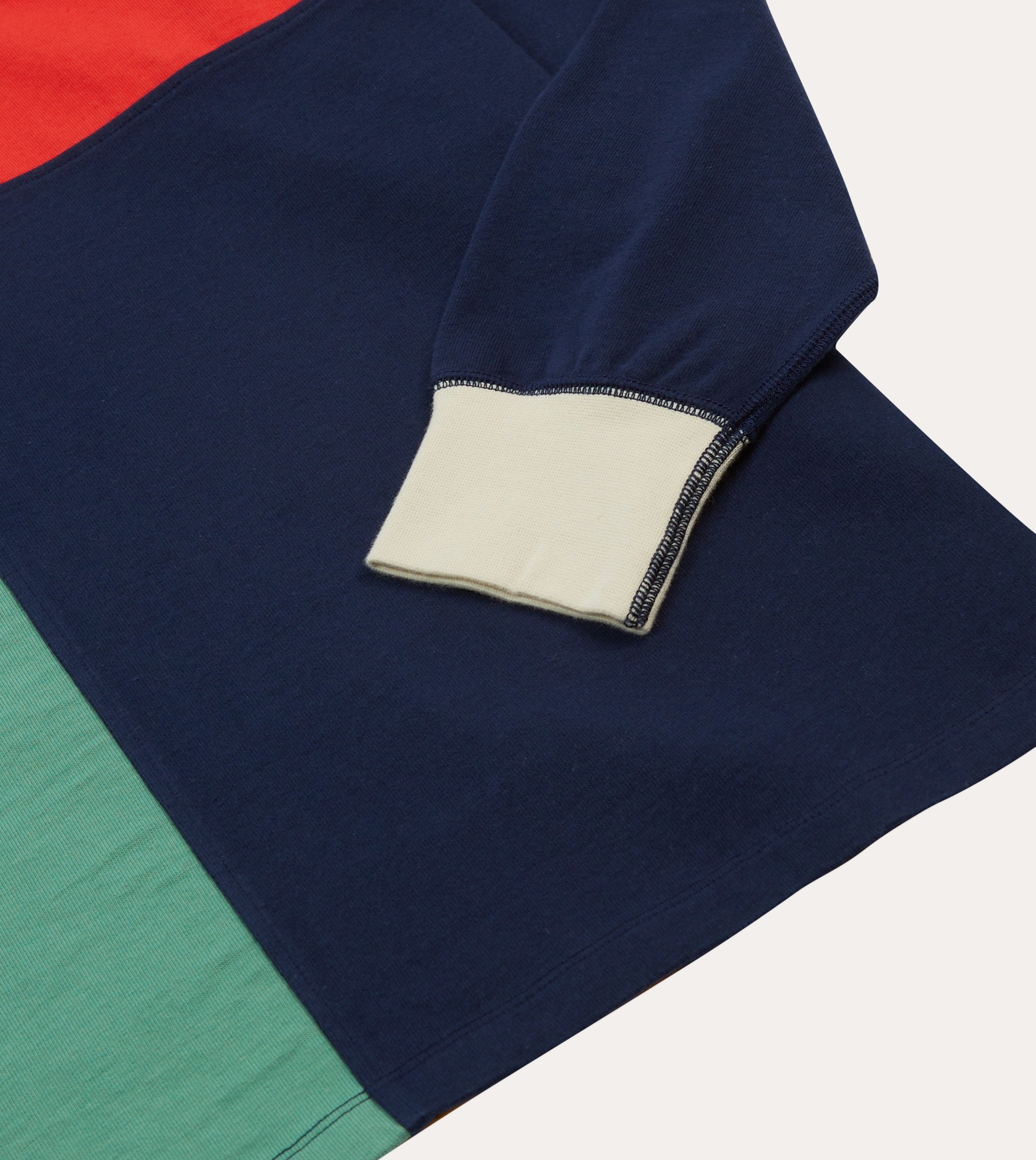 Multi Panelled Cotton Rugby Shirt Seasonal Fashion Urban Style