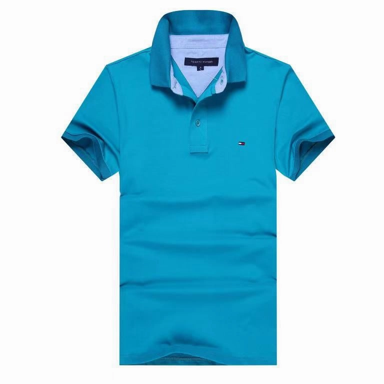 Cotton-piqu?? polo Tommy Hilfiger Polo Blue Plain shirt with logo undercollar Everyday Layer