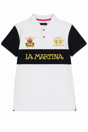 Polo Club Badge Men Polo Micro Perforation VintageWashEffect