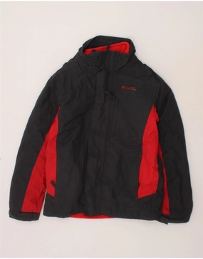 MOUNTAIN WAREHOUSE Boys Windbreaker Jacket 7-8 Years Black Colourblock Cozy Jacket