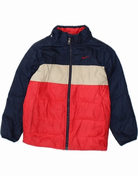 Participate cruelty - free NIKE Boys Padded Jacket 5-6 Years Red Colourblock Polyester