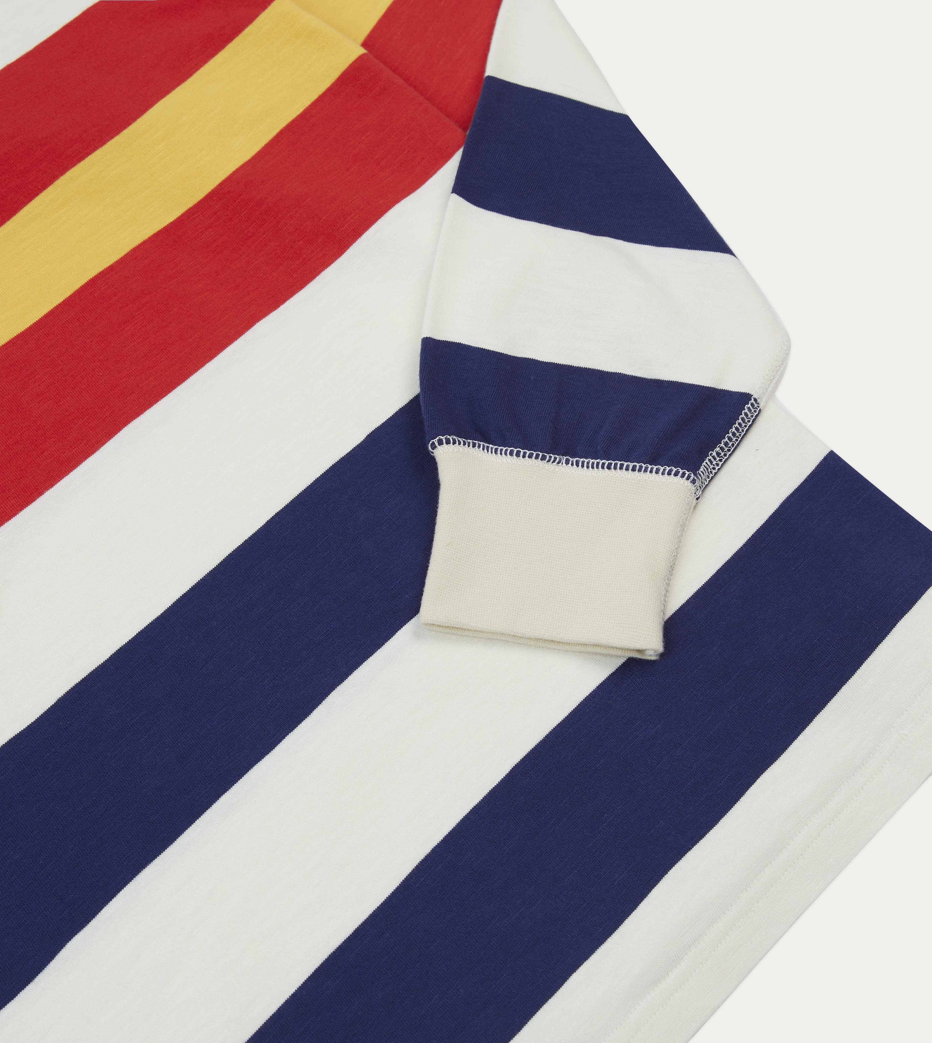 Multi Stripe Flam?? Cotton Rugby Shirt Reinforced Buttonholes