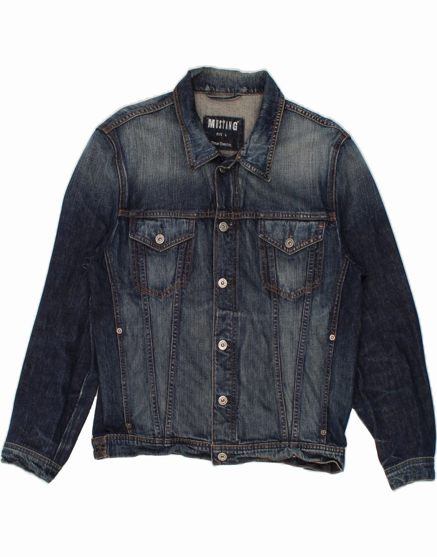MUSTANG Boys Denim Jacket 15-16 Years Large Blue Cotton evening