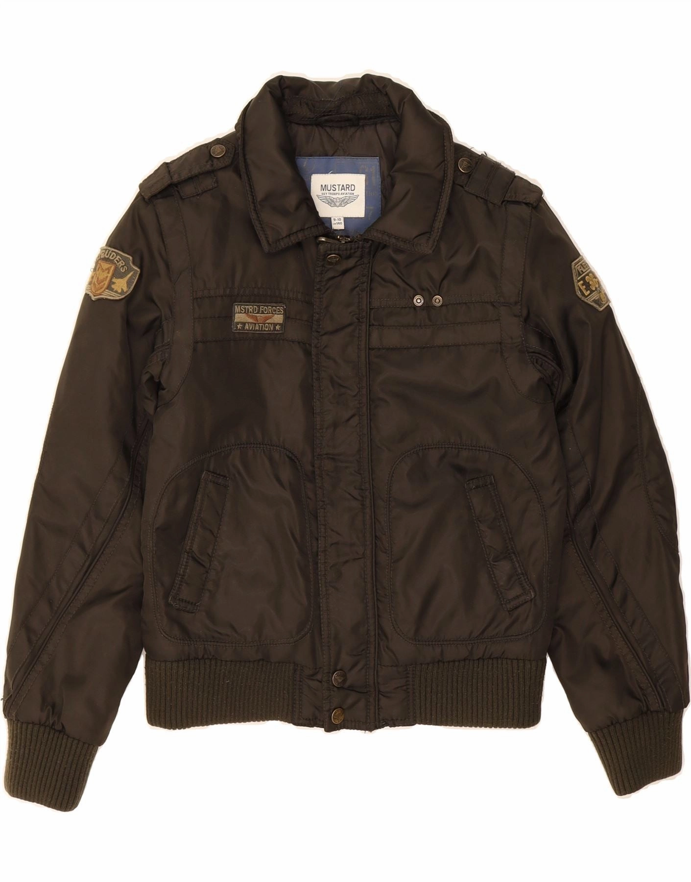 MUSTARD Boys Military Jacket 9-10 Years Brown Polyamide Rain Comfort farmers